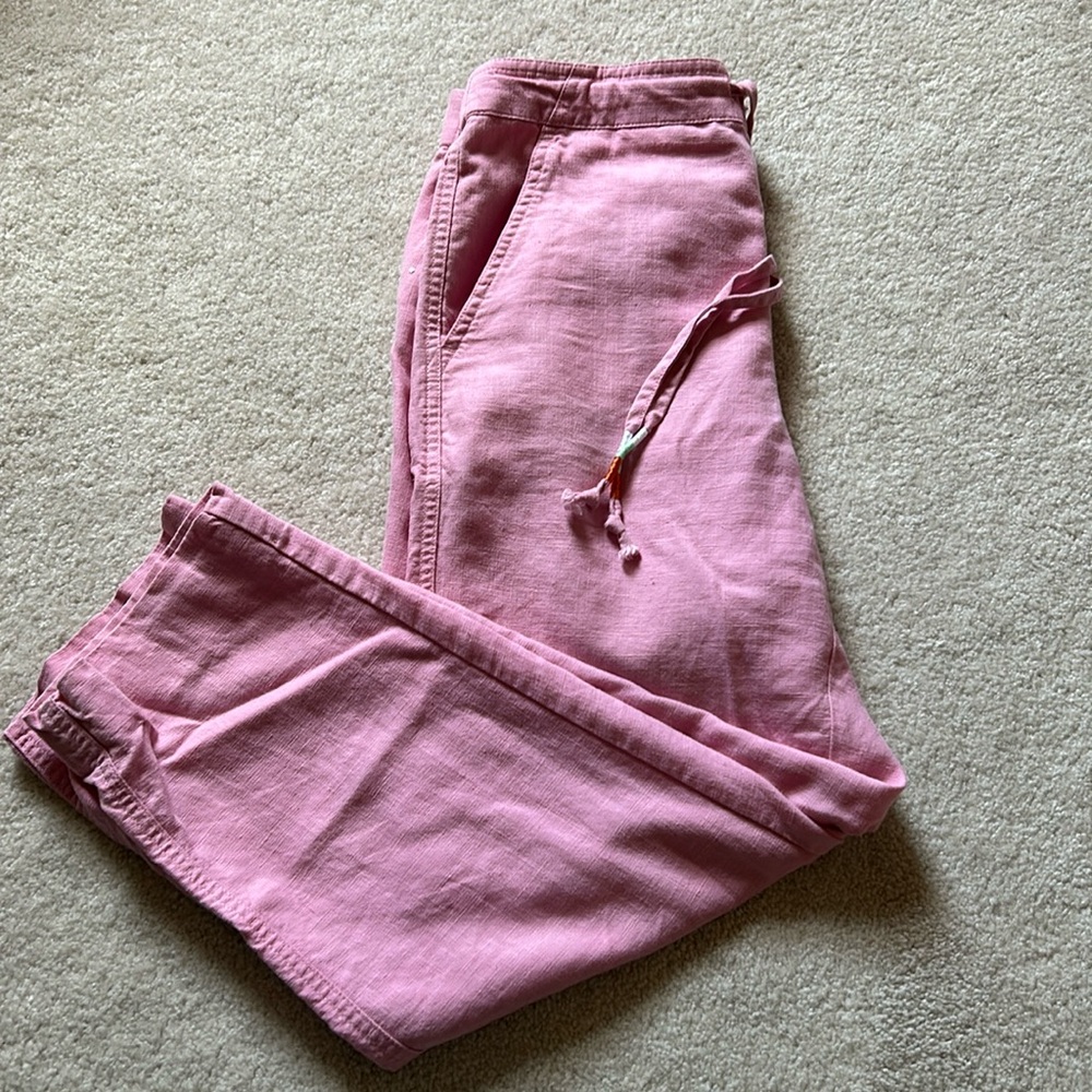 Jcrew Tie wasted seaside pants in linen blend Sz small